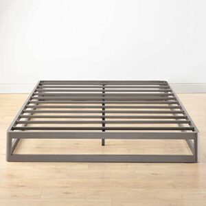 Mellow 9" Metal Platform Bed Frame w/Heavy Duty Steel Slat Mattress Foundation (No Box Spring Needed), Queen, Grey