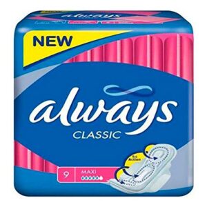 always - always classic (size 2) sanitary napkins with wings - 9 pieces