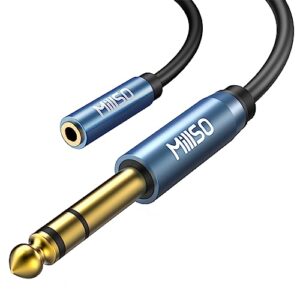 millso 1/4 to 3.5mm headphone adapter trs 6.35mm 1/4 male to 3.5mm 1/8 female stereo jack audio adapter for amplifiers, guitar, keyboard piano, home theater, mixing console, headphones - 12inch/30cm