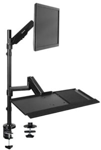 vivo sit-stand height adjustable pneumatic spring arm keyboard tray desk mount for 1 screen up to 32 inches stand-sit1b