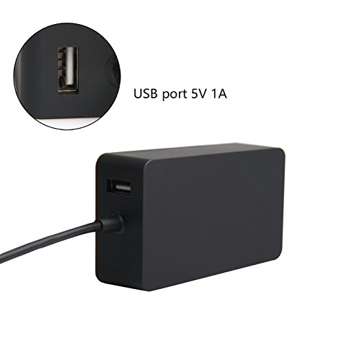 Fancy Buying 48W 12V 3.6A Portable Charger for Microsoft Surface Pro 2 Surface Pro 1 & Surface RT Tablet, Windows 8 Tablet 1536 (with 5V/1A USB Charging 6Ft Power Cord)
