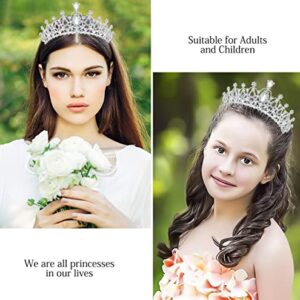 Makone Elegant Silver Crystal Crowns and Tiaras with Comb for Girls and Women Princess Crowns Rhinestone Hair Accessories Jewelry Tiaras for Wedding Pageant Birthday Bridal Halloween Cosplay Party
