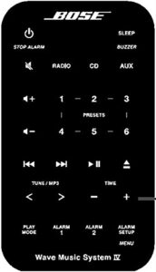 bose wave music system iv remote control - black