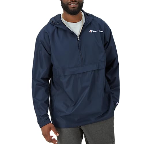 Champion mens Stadium Packable Jacket, Left Chest Script Jacket, Navy-549369, Large US, Navy-549369