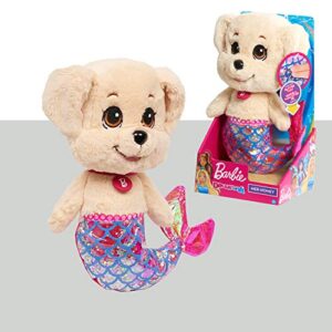 Barbie Dreamtopia Mer Puppy Plush Honey, Soft Stuffed Animal with Floating Glitter Mermaid Tail