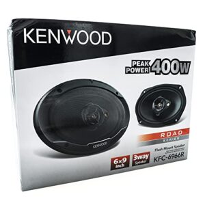 Kenwood KFC-6966R Road Series Car Speakers (Pair) - 6"x9" 3-Way Car Coaxial Speakers, 400W, 4-Ohm Impedance, Polypropylene Woofer & Electro-Dynamic Tweeter, Heavy Duty Magnet Design