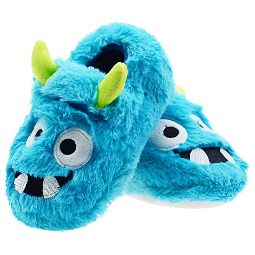 LA PLAGE Boys Slippers Cotton-Shaped Monster Upper House Cartoon Slippers Size Toddler 11 US Blue