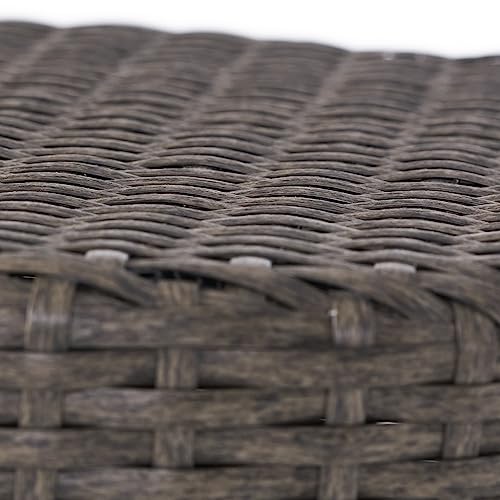 Christopher Knight Home Keaton Wicker Barrel Side Table, Dark Gray