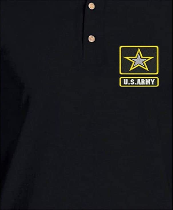 ALLNTRENDS Men's Polo T Shirt US Army Embroidered Military USA Army (L, Forest Green)