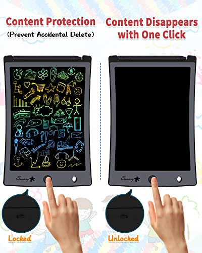 LCD Writing Tablet,Electronic Writing &Drawing Board Doodle Board,Sunany 8.5" Handwriting Paper Drawing Tablet Gift for Kids and Adults at Home,School and Office (Black)