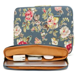 kayond water-resistant canvas 13.3 inch laptop sleeve-blue water hyacinth