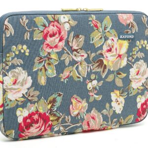 kayond Water-Resistant Canvas 13.3 Inch Laptop Sleeve-Blue Water Hyacinth