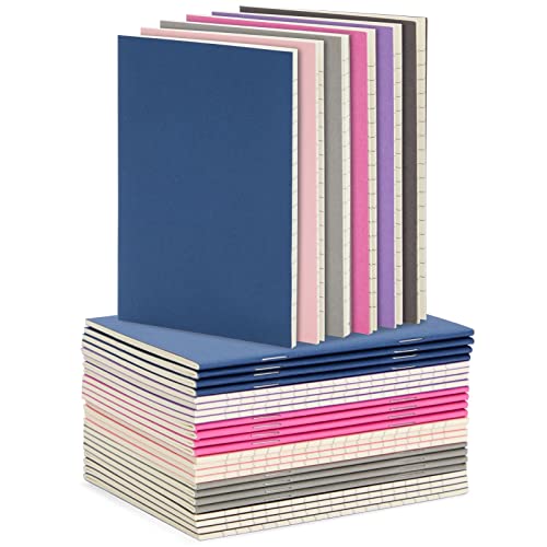 24 Pack Mini Paper Notebooks for Kids, Bulk Pocket Notepads with 48 Lined Pages for Journaling, Writing, Composition, School Supplies (6 Colors, 3.5 x 5 in)