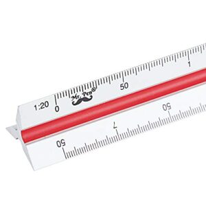 mr. pen- metric engineer scale ruler, ruler, 12" aluminum scale ruler, triangular scale, scale ruler for blueprint, triangle ruler, metric engineering, drafting ruler, engineering scale