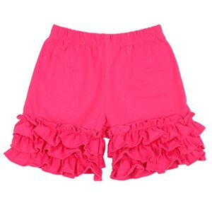 slowera baby toddler girls cotton icing ruffles shorts pants (hot pink, xxs: 6-12 months)