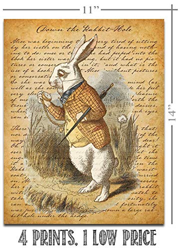 Alice in Wonderland Prints - 11x14 Unframed Wall Art Print Poster - Perfect Alice in Wonderland Gifts and Decorations (Alice in Wonderland Set)