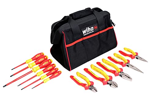 Wiha 32977 11 Piece Master Electrician's Insulated Tool Set In Canvas Tool Bag.