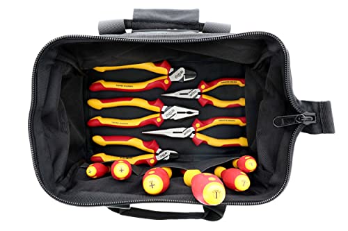 Wiha 32977 11 Piece Master Electrician's Insulated Tool Set In Canvas Tool Bag.