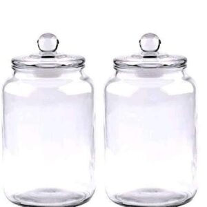 Glass Jars 64oz,Candy Jar with Lid For Household,Food Grade Clear Jars (2 Pack)