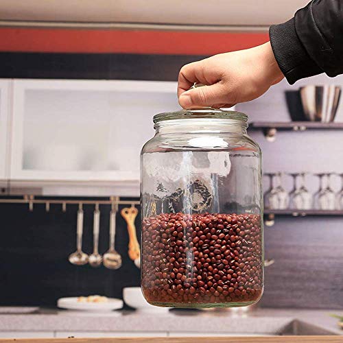 Glass Jars 64oz,Candy Jar with Lid For Household,Food Grade Clear Jars (2 Pack)