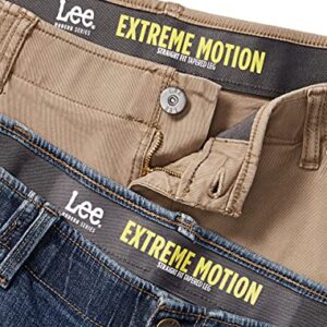 Lee Men's Big & Tall Extreme Motion Relaxed Straight Jean Black 44W x 32L