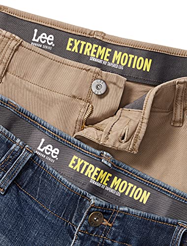 Lee Men's Big & Tall Extreme Motion Relaxed Straight Jean Black 44W x 32L