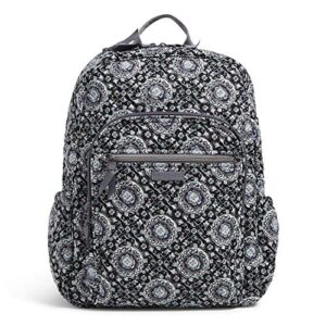 vera bradley women's cotton campus backpack, charcoal medallion, one size