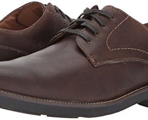 Dockers Mens Parkway Leather Dress Casual Oxford Shoe with Stain Defender, Dark Brown, 10.5 W