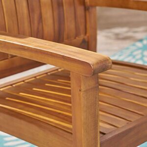 Christopher Knight Home Teague Outdoor Acacia Wood Dining Chairs (Set of 2), Teak Finish