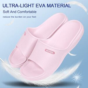 Soft Sandals Slides for Women Men Lightweight Beach Pool Shower Shoes Bathroom Slippers, Pink