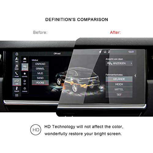 R RUIYA 2019 2020 2021 2022 Porsche Cayenne 12.3Inch Display Navigation Screen Protector, HD Clear TEMPERED GLASS Screen Guard Shield Scratch-Resistant Ultra HD Extreme Clarity