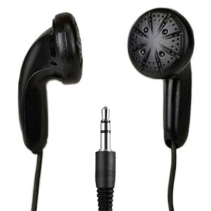 bulk school classroom pack of 50 black earbuds/headphones - individually wrapped