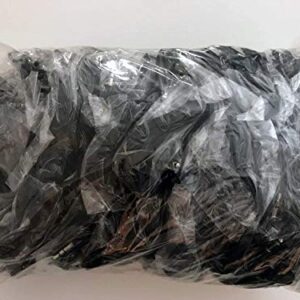 Bulk School Classroom Pack of 50 Black Earbuds/Headphones - Individually Wrapped