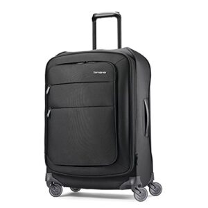 samsonite flexis softside expandable luggage with spinner wheels, jet black, checked-medium 25-inch