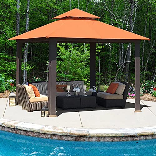 EliteShade USA 12x12 feet Sunumbrella Titan Patio Outdoor Garden Backyard Gazebo with Ventilation and 5 Years Non-Fading,Orange