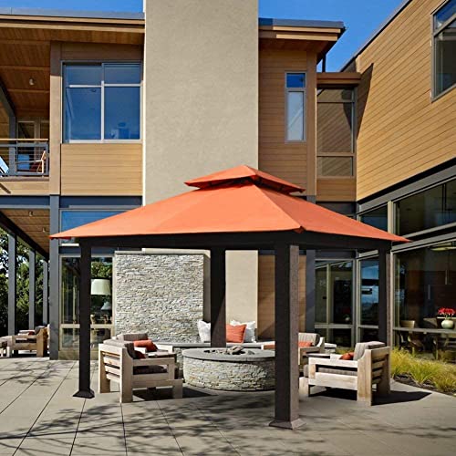 EliteShade USA 12x12 feet Sunumbrella Titan Patio Outdoor Garden Backyard Gazebo with Ventilation and 5 Years Non-Fading,Orange