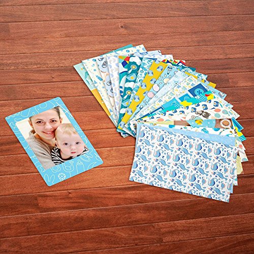 Fujifilm instax Mini Instant Film (20 Exposures) + 20 Sticker Frames for Fuji Instax Prints Baby Boy Themed Package + Cleaning Cloth – Deluxe Accessory Bundle