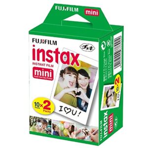 Fujifilm instax Mini Instant Film (20 Exposures) + 20 Sticker Frames for Fuji Instax Prints Baby Boy Themed Package + Cleaning Cloth – Deluxe Accessory Bundle