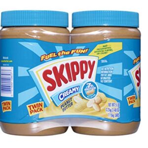SKIPPY Creamy Peanut Butter, 40 Ounce Twin Pack,2.5 Pound (Pack of 2)
