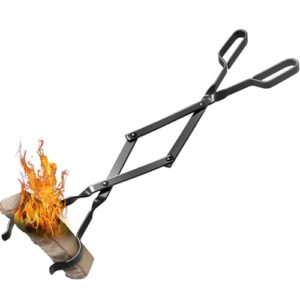 amagabeli garden & home 26" long firewood tongs log grabber 0.12 inch thickness for fire pit campfire bonfire fireplace heavy duty wrought iron outside outdoor indoor wood stove fire place tools