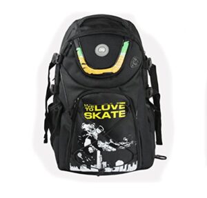 xiami leyuan professional quad roller skate inline skates travel backpack (black)