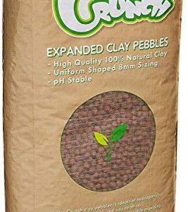 Hydro Crunch DBAUS888 Expanded Clay Growing Media Hydroponic 50 Liter 8 mm Aggregate Pebbles Pellets, Brown