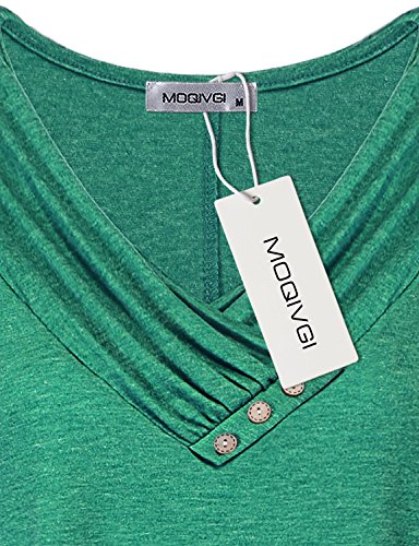 MOQIVGI Tunic Tops for Leggings for Women Cowl Neck Long Sleeve Fall Shirts Modest Career Office Wear Cozy Modern Fit Sharkbite Hem A-line Pullover Sweatshirt with Pockets Green XX-Large