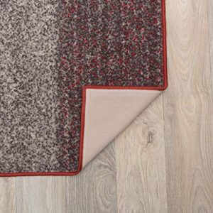 Modern Boxes Design Non-Slip (Non-Skid) Area Rug 5 X 7 (5' 3" X 7' 3") Red