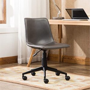 roundhill furniture cesena faux leather 360 swivel air lift office chair, gray