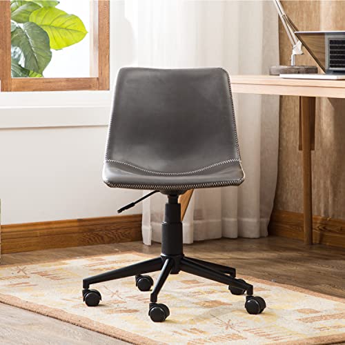 Roundhill Furniture Cesena Faux Leather 360 Swivel Air Lift Office Chair, Gray