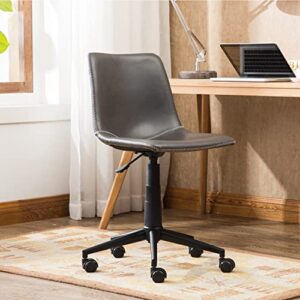 Roundhill Furniture Cesena Faux Leather 360 Swivel Air Lift Office Chair, Gray