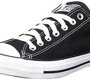 Converse M9166- Chuck Taylor All Star Unisex Ox Low Top Black Sneakers, 9 Women/7 Men