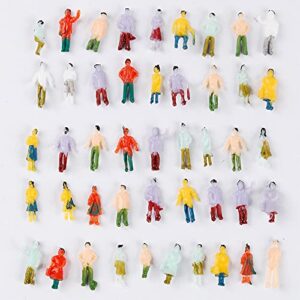 NWFashion 100PCS 1:150 Scale Hand Color Painted Model Train People Figure (1:150 13mm)