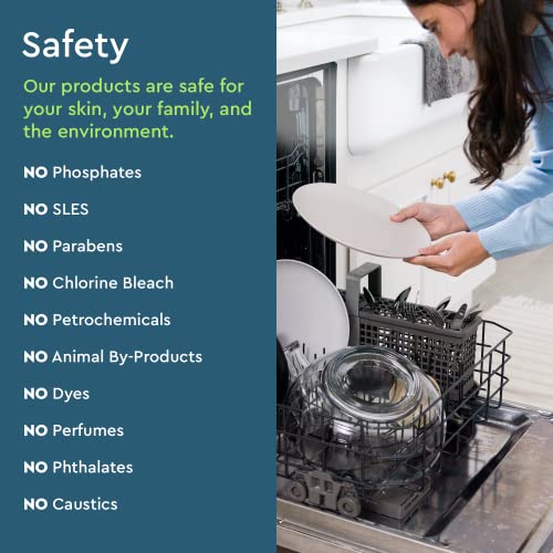 Puracy Dishwasher Pods, 50 Count, Natural Detergent, Free & Clear Enzyme-Powered Automatic Dishwasher Pod, Spot and Residue-Free Dish Tabs, 2-in-1 Soap and Rinse Aid